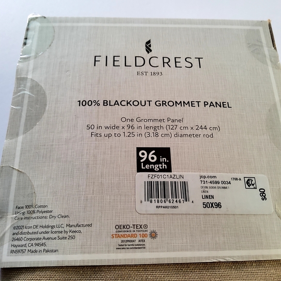 Fieldcrest Linen Blackout Grommet Panel - Picture 2 of 5